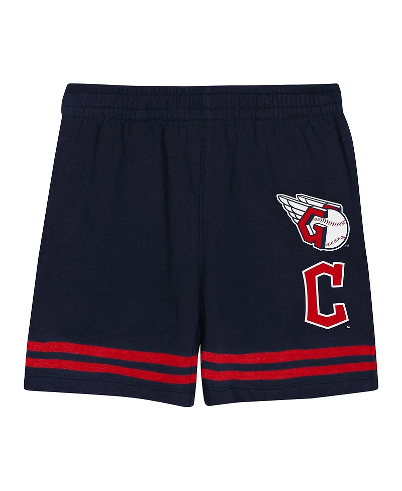 Outerstuff Toddler 2-Piece Navy Cleveland Guardians Bonus Ball T-Shirt and Shorts Set