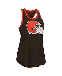 G-iii 4Her by Carl Banks Women's Brown Cleveland Browns Tater Burnout Scoop Neck Tank Top