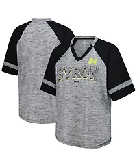 G-iii 4Her by Carl Banks Women's Heather Gray William Byron Hall of Fame Oversized Raglan V-Neck T-Shirt