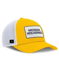 Jordan Men's Maize/White Michigan Wolverines 2025 On-Field Rise Patch Trucker Adjustable Hat
