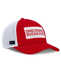 Nike Men's Scarlet/White Ohio State Buckeyes 2025 On-Field Rise Patch Trucker Adjustable Hat