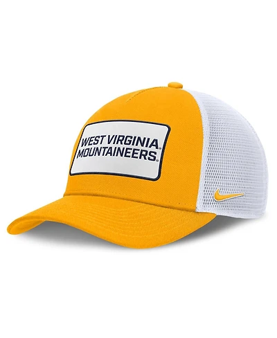 Nike Men's Gold/White West Virginia Mountaineers 2025 On-Field Rise Patch Trucker Adjustable Hat