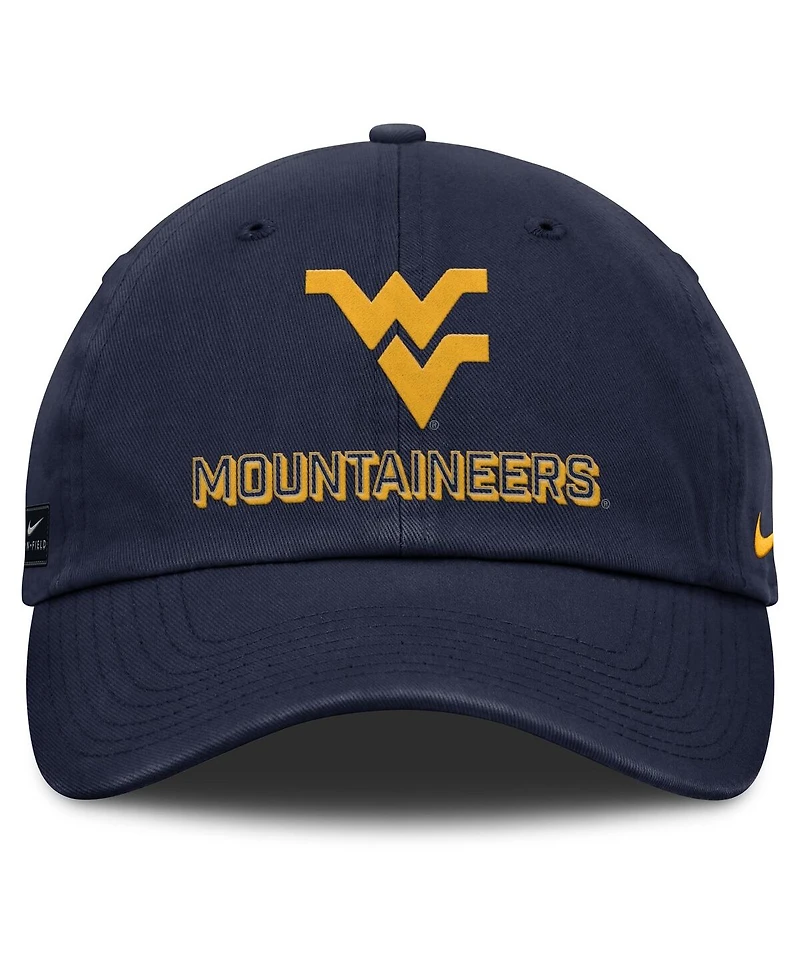Nike Men's Navy West Virginia Mountaineers 2025 On-Field Club Adjustable Hat
