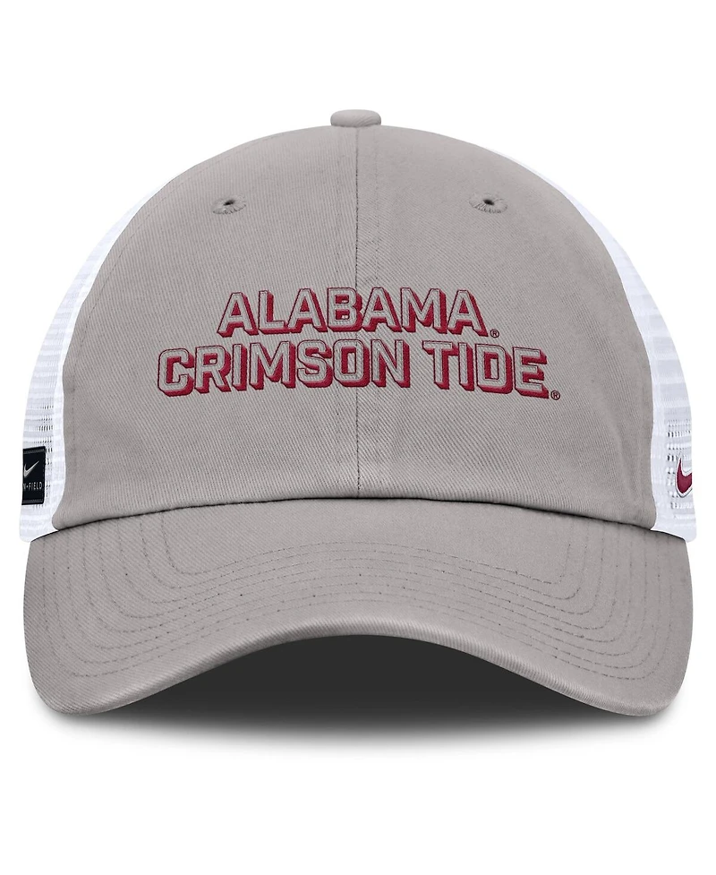 Nike Men's Gray Alabama Crimson Tide 2025 Gameday On-Field Club Adjustable Trucker Hat
