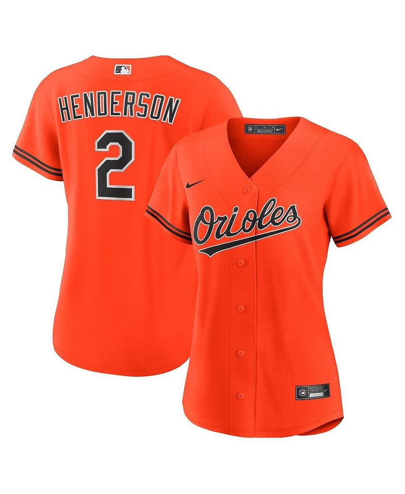 Nike Women's Gunnar Henderson Orange Baltimore Orioles Alternate 2 Replica Jersey