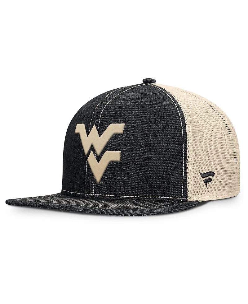 Fanatics Men's Black/Natural West Virginia Mountaineers Legend Trucker Snapback Hat