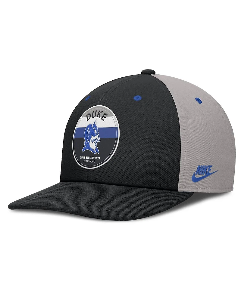Nike Men's Black/Gray Duke Blue Devils Prep Pro Performance Snapback Hat