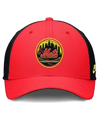 Nike Men's Crimson/Black New York Mets Neon 90s Rise Swoosh Flex Hat