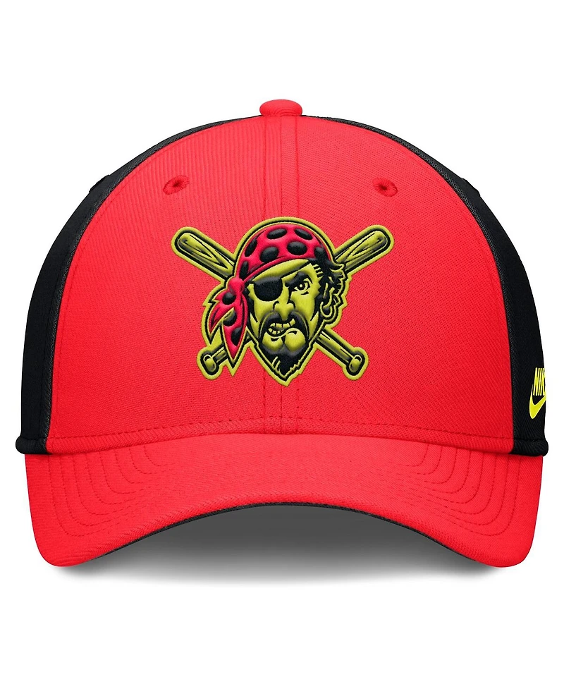 Nike Men's Crimson/Black Pittsburgh Pirates Neon 90s Rise Swoosh Flex Hat