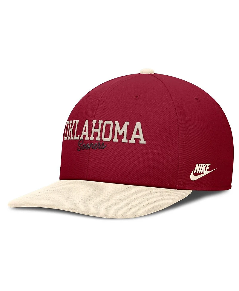 Nike Men's Crimson/Cream Oklahoma Sooners Pro Legacy Script Snapback Hat