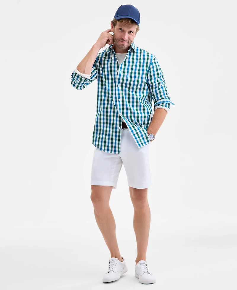 Club Room Long Sleeve Gingham Check Button-Down Shirt, Macy's Exclusive