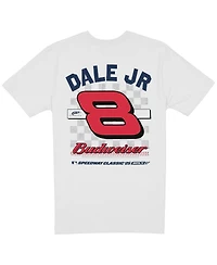 New Era Men's White Dale Earnhardt Jr. Budweiser x Mlb 2025 Speedway Classic Car T-Shirt
