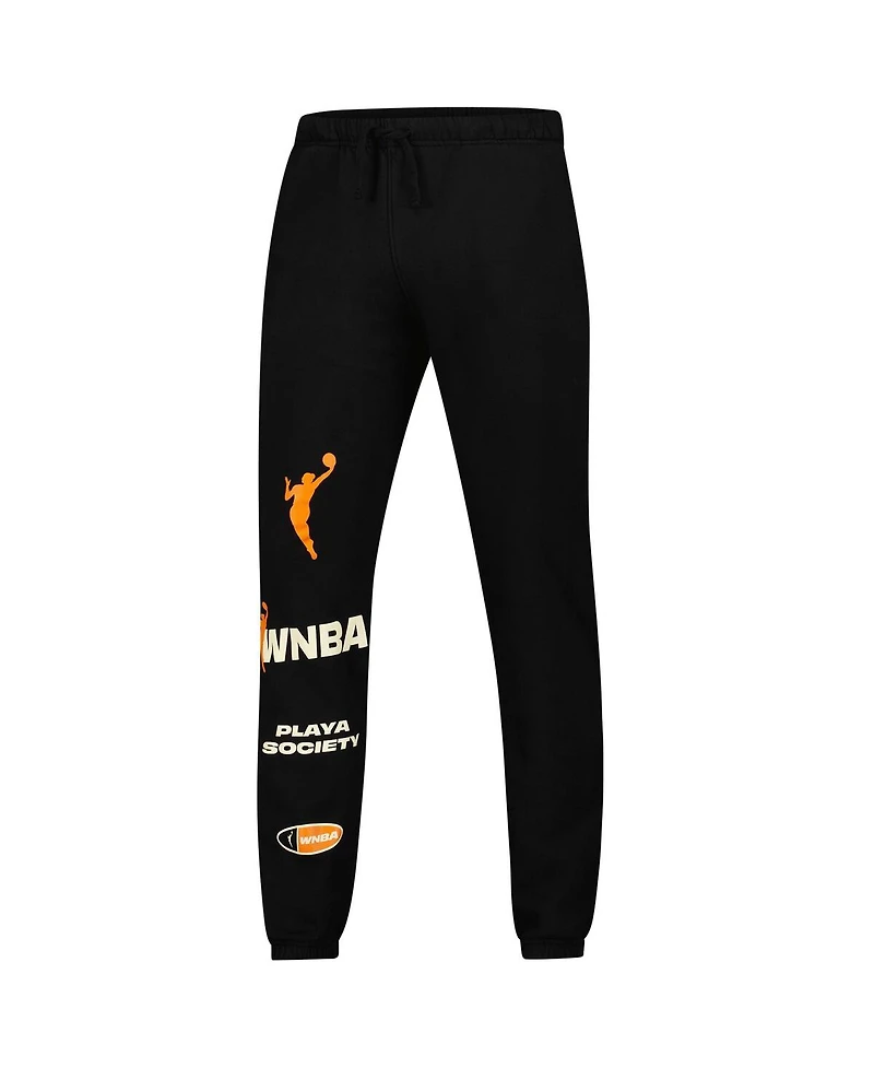 Playa Society Men's and Women's Black Wnba Fleece Sweatpants
