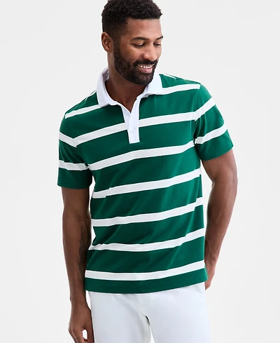 Club Room Men's Short-Sleeve Striped Rugby Shirt, Macy's Exclusive