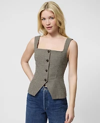 French Connection Women's Houndstooth Square-Neck Top