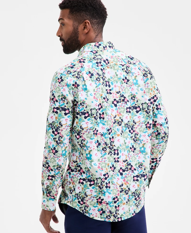 Club Room Men's Derek Floral Button-Down Poplin Shirt, Macy's Exclusive