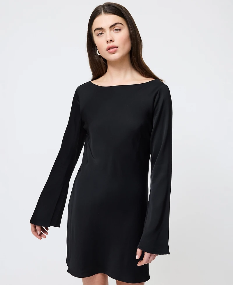 French Connection Women's Ennis Satin Long Sleeve Mini Dress
