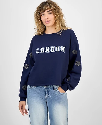 Madden Girl Juniors' Rhinestone-Embellished Sweatshirt