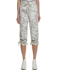 Dkny Women's Convertible Capri Cotton Poplin Cargo Pants