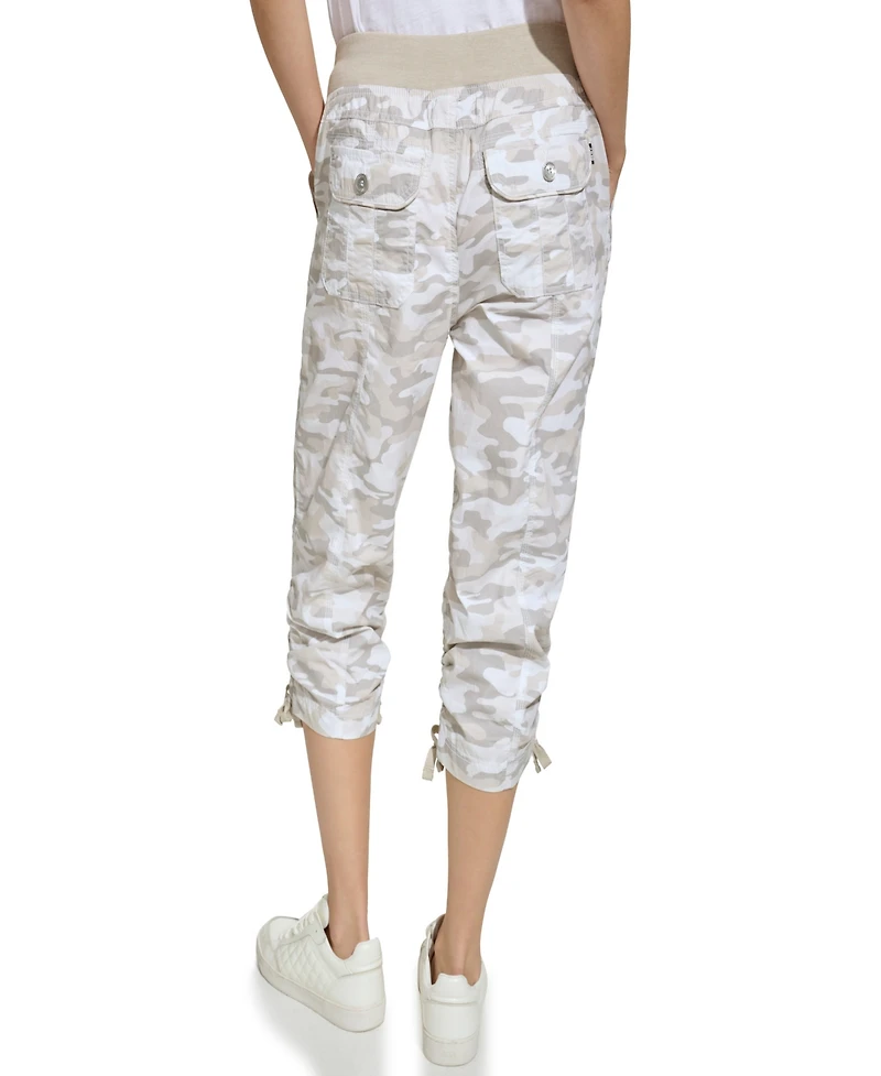 Dkny Women's Convertible Capri Cotton Poplin Cargo Pants