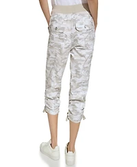 Dkny Women's Convertible Capri Cotton Poplin Cargo Pants