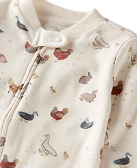 Carter's Baby Kids Farm Friends-Print Sleep and Play Footed Pajamas