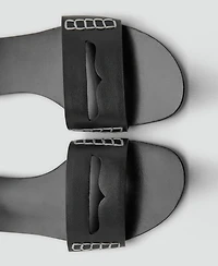 Mango Women's Wide Strap Leather Sandals