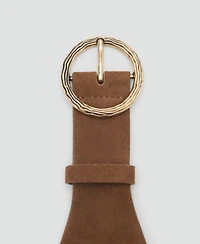 Mango Women's Leather Obi Belt