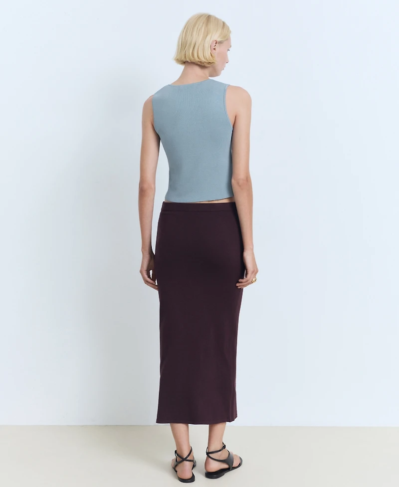 Mango Women's Low-Cut Knitted Crop Top