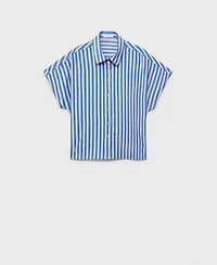 Mango Women's Short Sleeve Striped Shirt