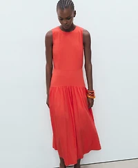 Mango Women's Ruched Hem Long Dress