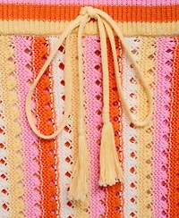 Mango Women's Two-Tone Striped Crochet Skirt