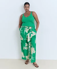 Mango Women's Belt Printed Pants