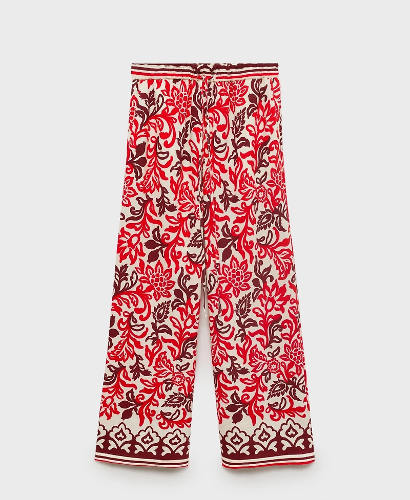 Mango Women's Flowy Printed Pants