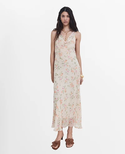 Mango Women's Draped Floral Dress