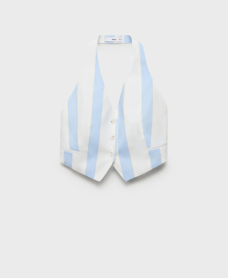 Mango Women's Striped Halter Vest
