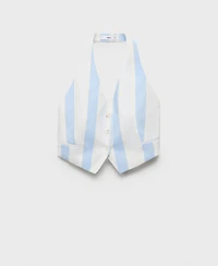 Mango Women's Striped Halter Vest