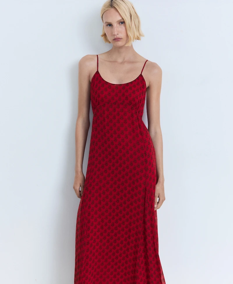 Mango Women's Floral-Print Chiffon Dress
