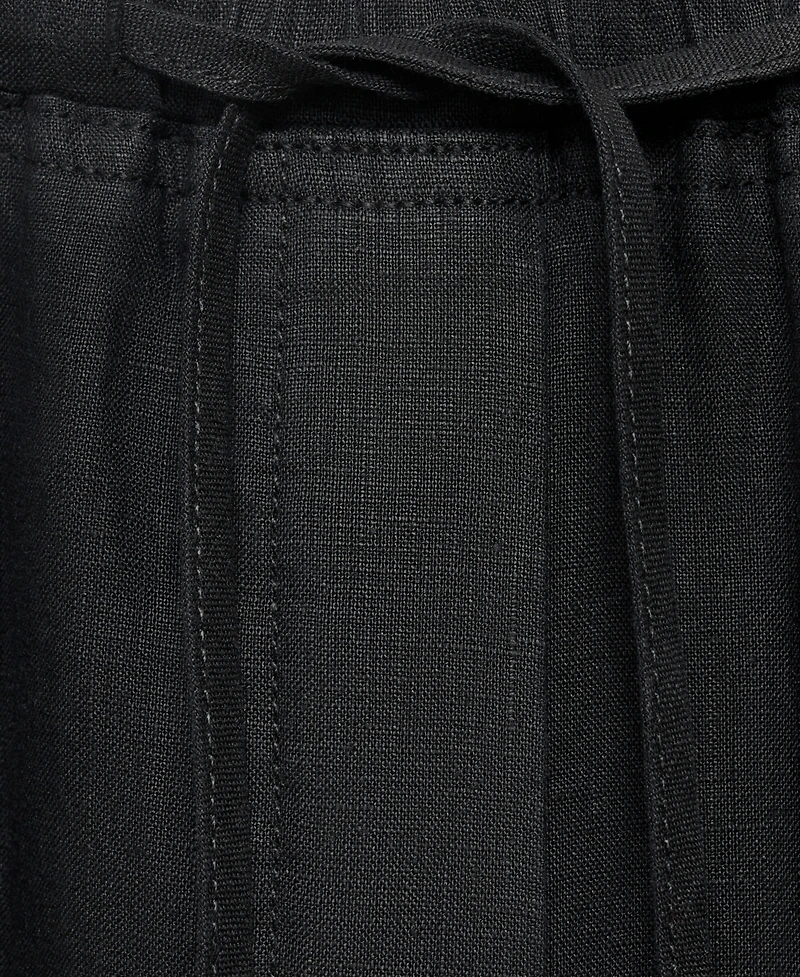 Mango Women's Drawstring Linen Pants