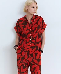 Mango Women's Flowy Printed Pants