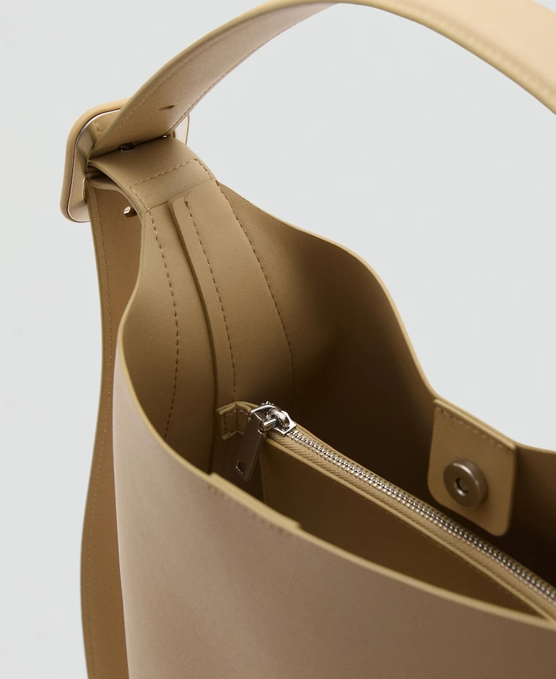 Mango Women's Leather Effect Bucket Bag