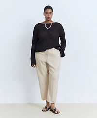 Mango Women's Drawstring Flowy Pants