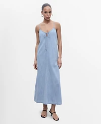 Mango Women's Strappy Denim Dress