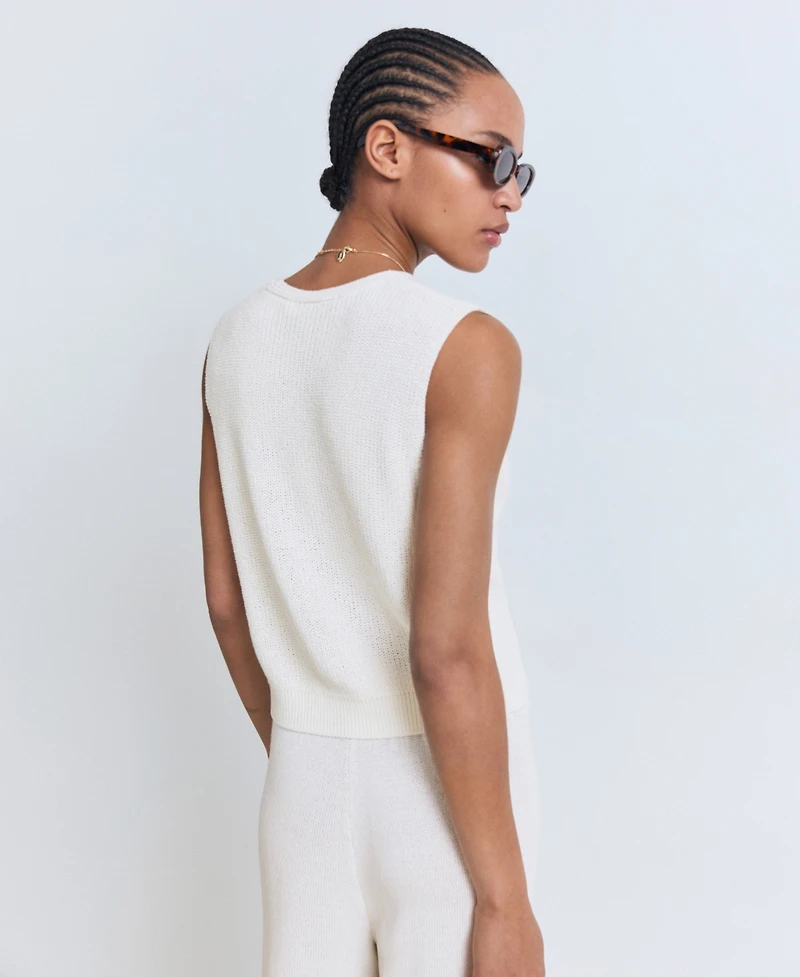 Mango Women's Openwork Knitted Sweater Vest