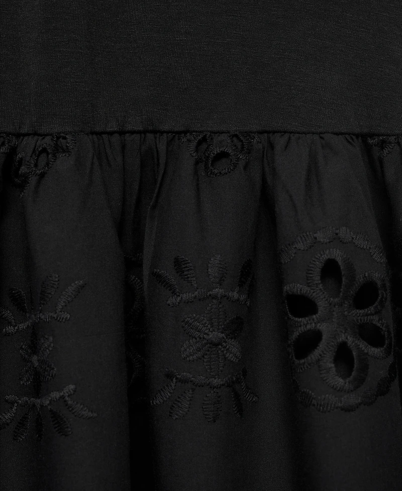 Mango Women's Openwork Embroidery Cotton Dress