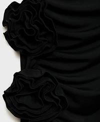 Mango Women's Flower Detail Strapless Dress