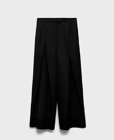 Mango Women's Wide Leg Pleated Pants