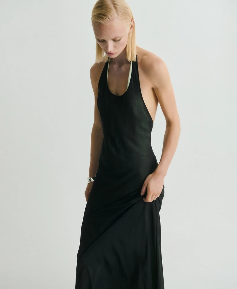 Mango Women's Semi-Transparent Combination Dress