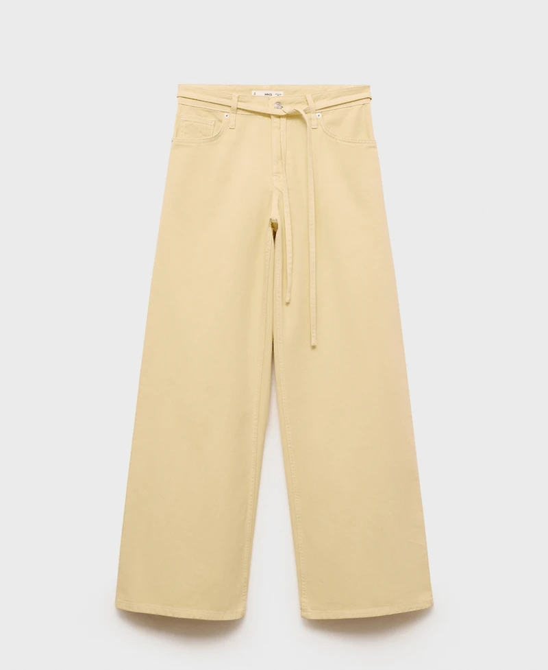 Mango Women's Low-Rise Wide Leg Jeans
