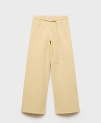 Mango Women's Low-Rise Wide Leg Jeans